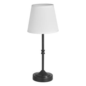 Cordless Table Lamp 5200mAh Rechargeable Battery Desk Lamp Fabric Shade Black
